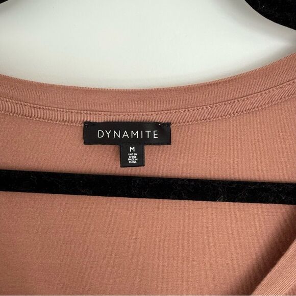 DYNAMITE | Dusty Pink Short Sleeve Relaxed Tee - Picture 2 of 6